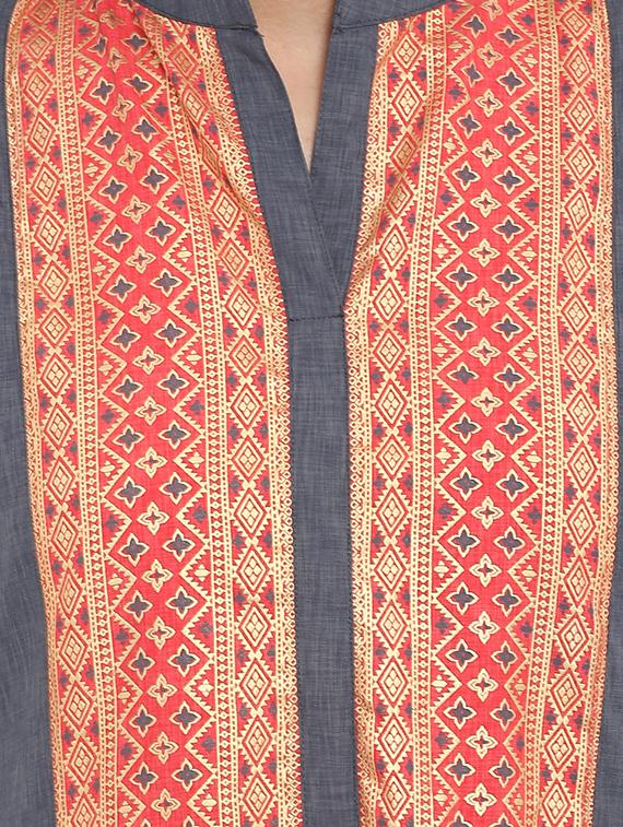 Printed yoke kurta with palazzo set - 15737619 - Zoom Image - 4