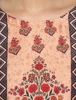 Printed yoke kurta with palazzo set - 15737621 - Standard Image - 4