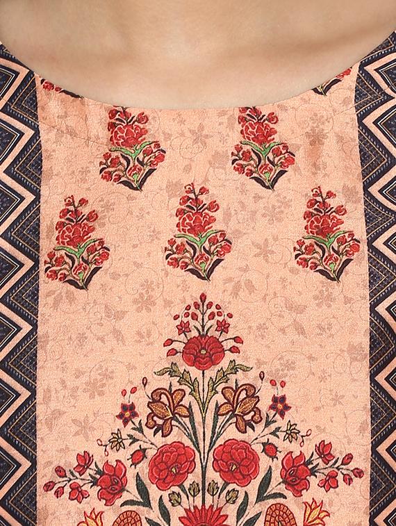 Printed yoke kurta with palazzo set - 15737621 - Zoom Image - 4