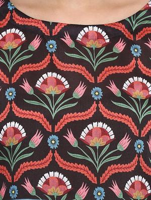 Printed kalidaar kurta with pant set - 15737623 - Standard Image - 4