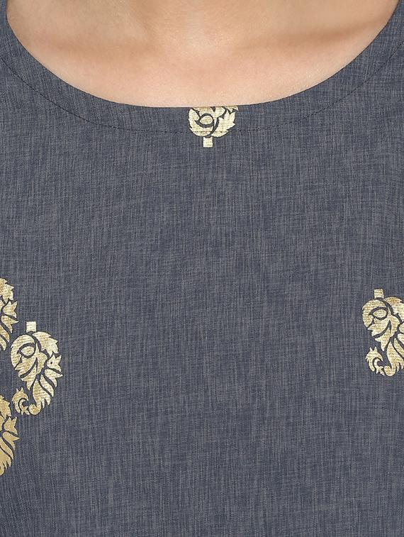Foil printed kurta with pant set - 15737624 - Zoom Image - 4