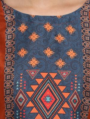 Foil printed kurta with pant set - 15737625 - Standard Image - 4