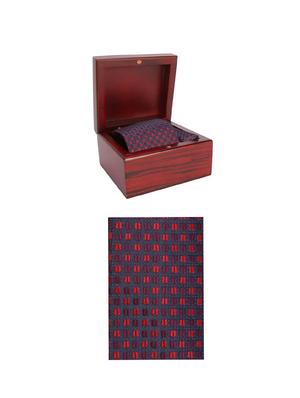 purple cotton tie with pocketsqaure - 15737828 - Standard Image - 4