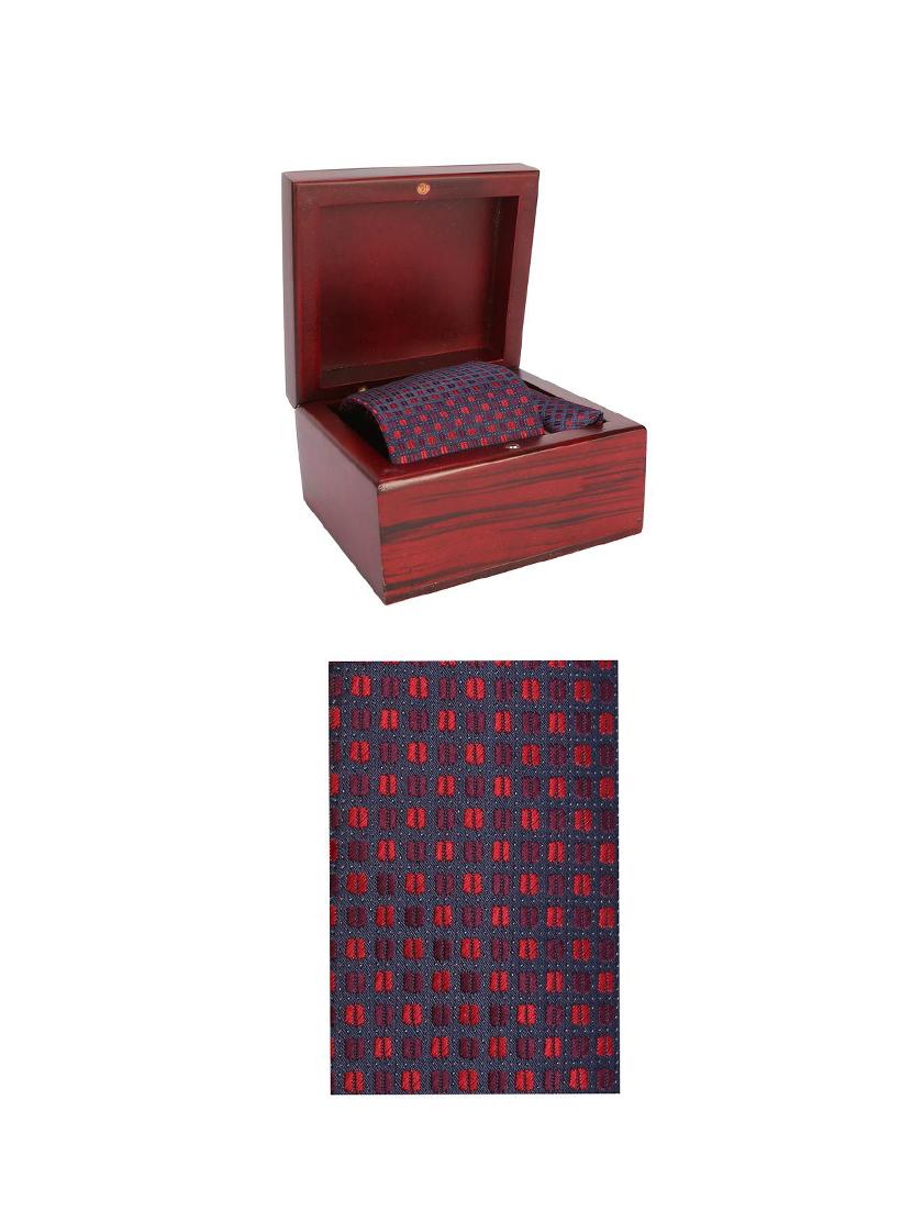 purple cotton tie with pocketsqaure - 15737828 - Zoom Image - 4