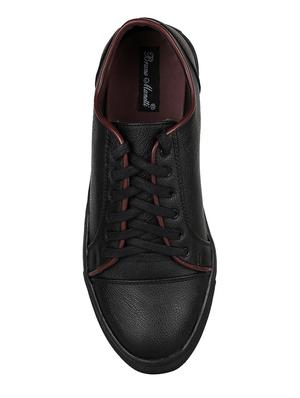 black leatherette lace up sneakers - 15737900 - Standard Image - 4