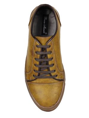 tan leatherette lace up sneakers - 15737902 - Standard Image - 4