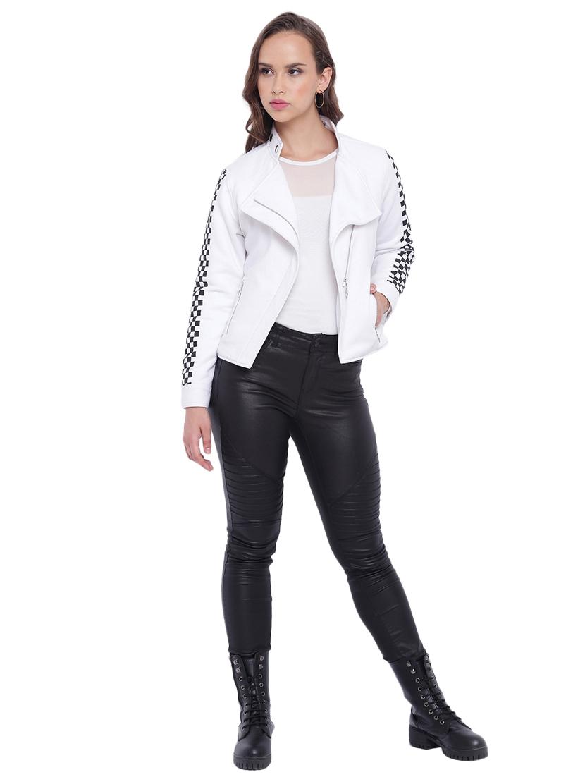 checkered paneled sleeved jacket - 15737945 - Zoom Image - 4