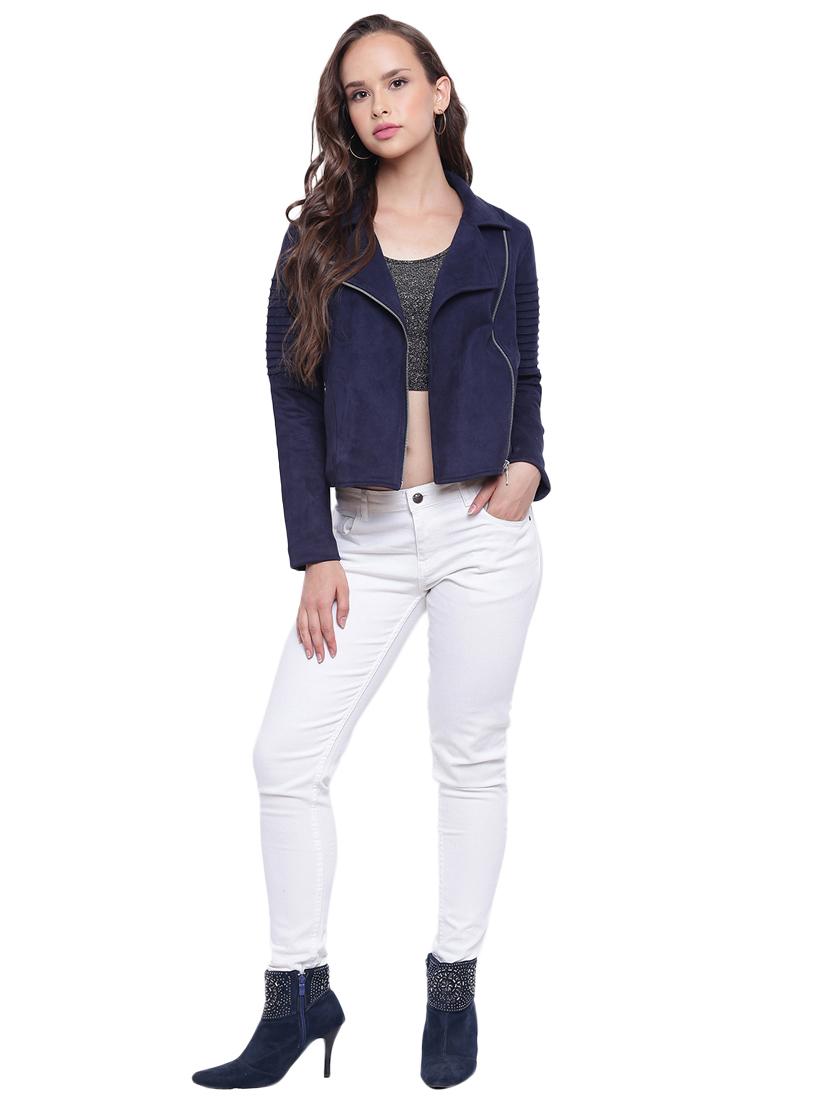 pintucked sleeved zipper detail jacket - 15737947 - Zoom Image - 4