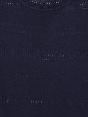 round neck knitted textured top - 15738073 - Standard Image - 4
