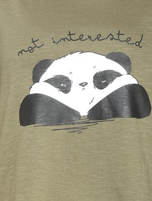graphic print olive green tee - 15738152 - Standard Image - 4
