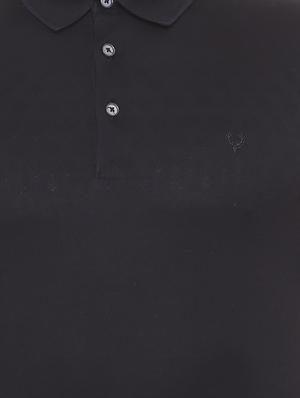 black cotton polo t-shirt - 15738163 - Standard Image - 4