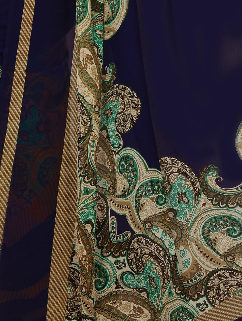 paisley printed saree with blouse - 15738171 - Zoom Image - 4