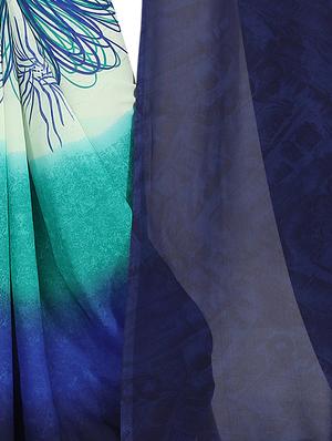floral half & half saree with blouse - 15738176 - Standard Image - 4
