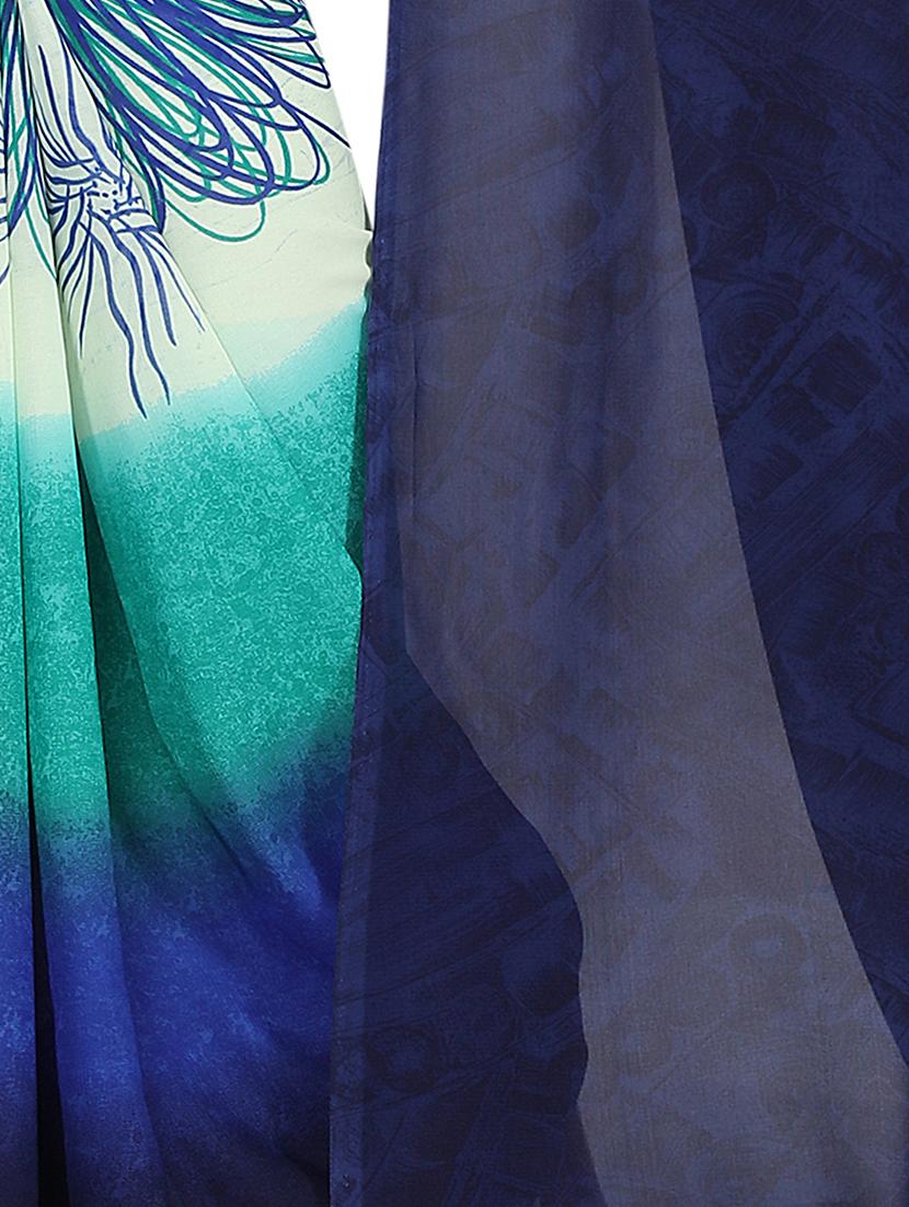 floral half & half saree with blouse - 15738176 - Zoom Image - 4