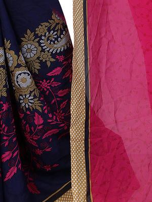floral half & half saree with blouse - 15738177 - Standard Image - 4