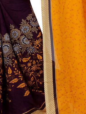 floral half & half saree with blouse - 15738178 - Standard Image - 4