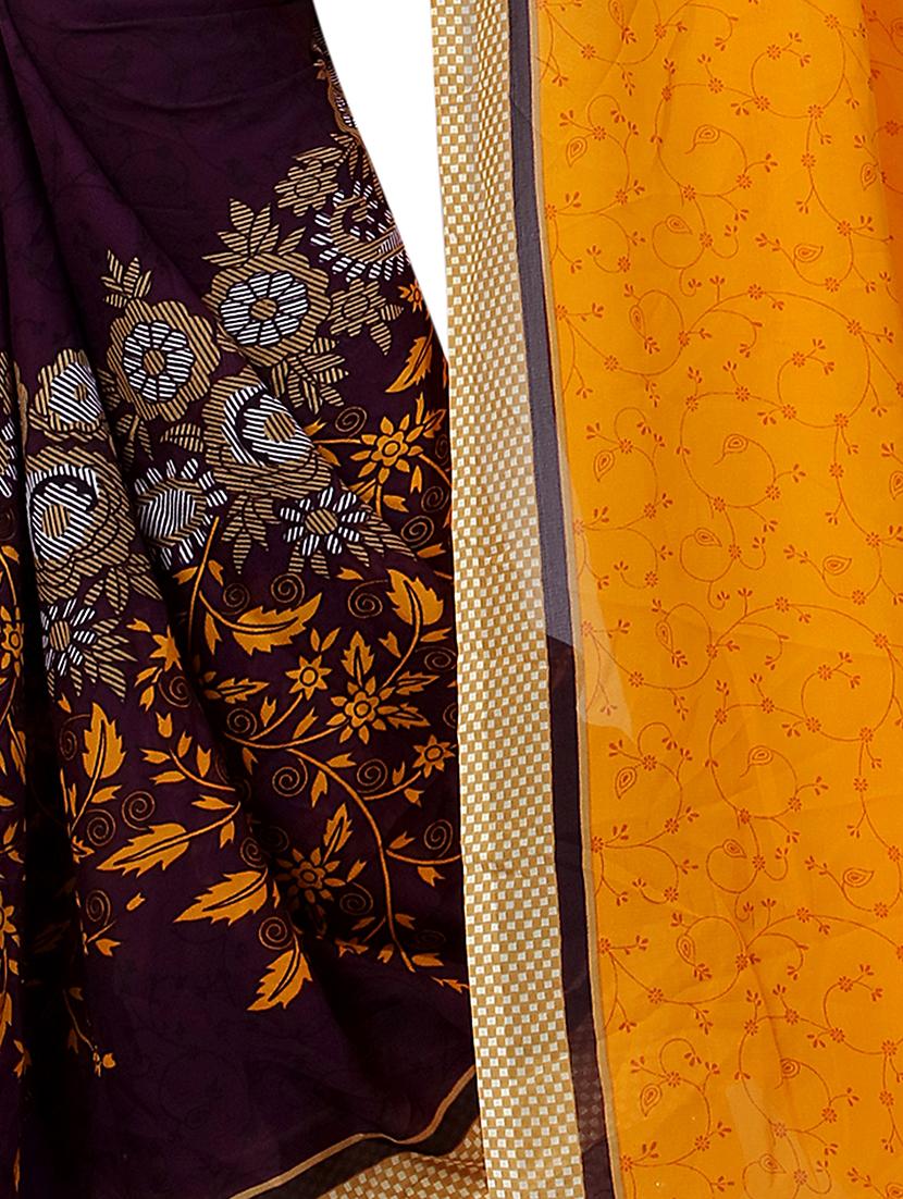 floral half & half saree with blouse - 15738178 - Zoom Image - 4