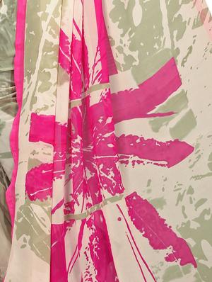 abstract printed saree with blouse - 15738180 - Standard Image - 4