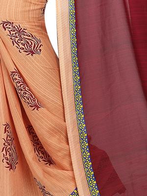 floral half & half saree with blouse - 15738182 - Standard Image - 4