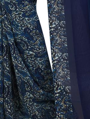 paisley half & half saree with blouse - 15738184 - Standard Image - 4