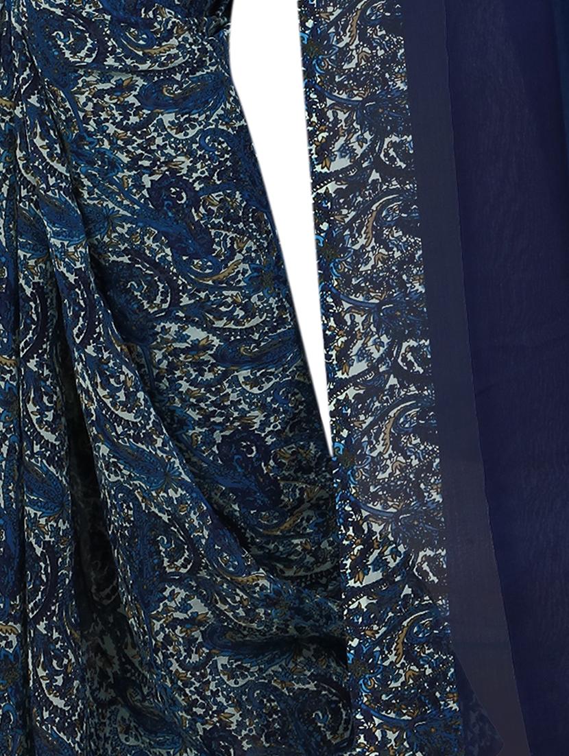 paisley half & half saree with blouse - 15738184 - Zoom Image - 4