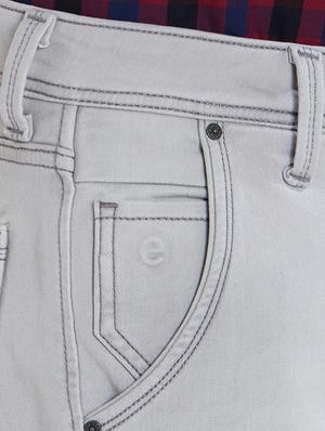 grey cotton plain jeans - 15738435 - Standard Image - 4