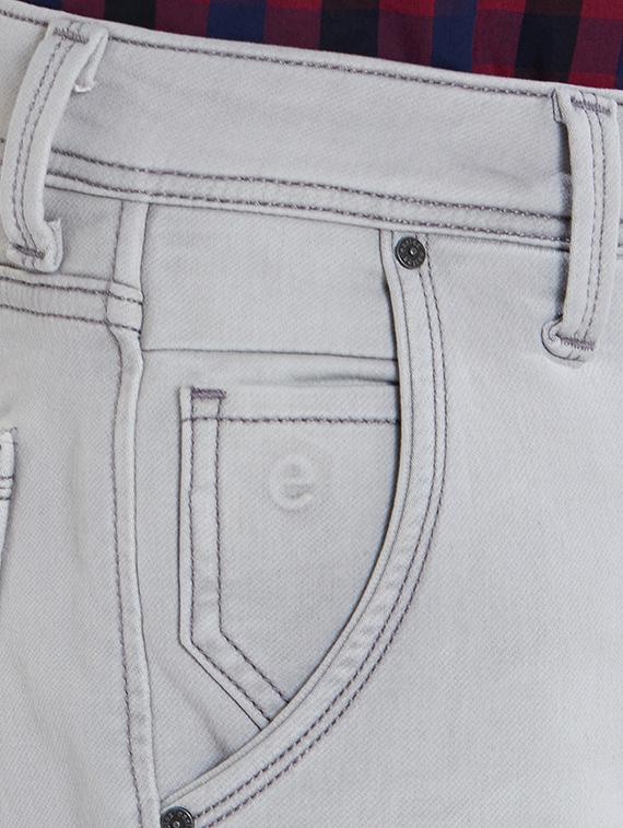 grey cotton plain jeans - 15738435 - Zoom Image - 4