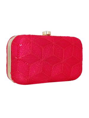pink cotton polyester blend box clutch - 15738581 - Standard Image - 4
