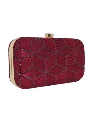 maroon cotton polyester blend regular clutch - 15738582 - Standard Image - 4