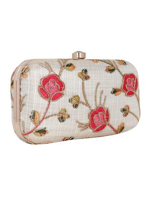 white cotton box clutch - 15738591 - Standard Image - 4