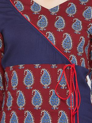 Paisley angrakha kurta - 15738749 - Standard Image - 4