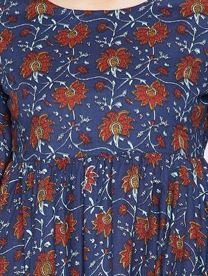 Printed bell sleeves kurti - 15738766 - Standard Image - 4