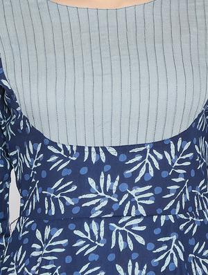 Flared indigo kurta - 15738781 - Standard Image - 4