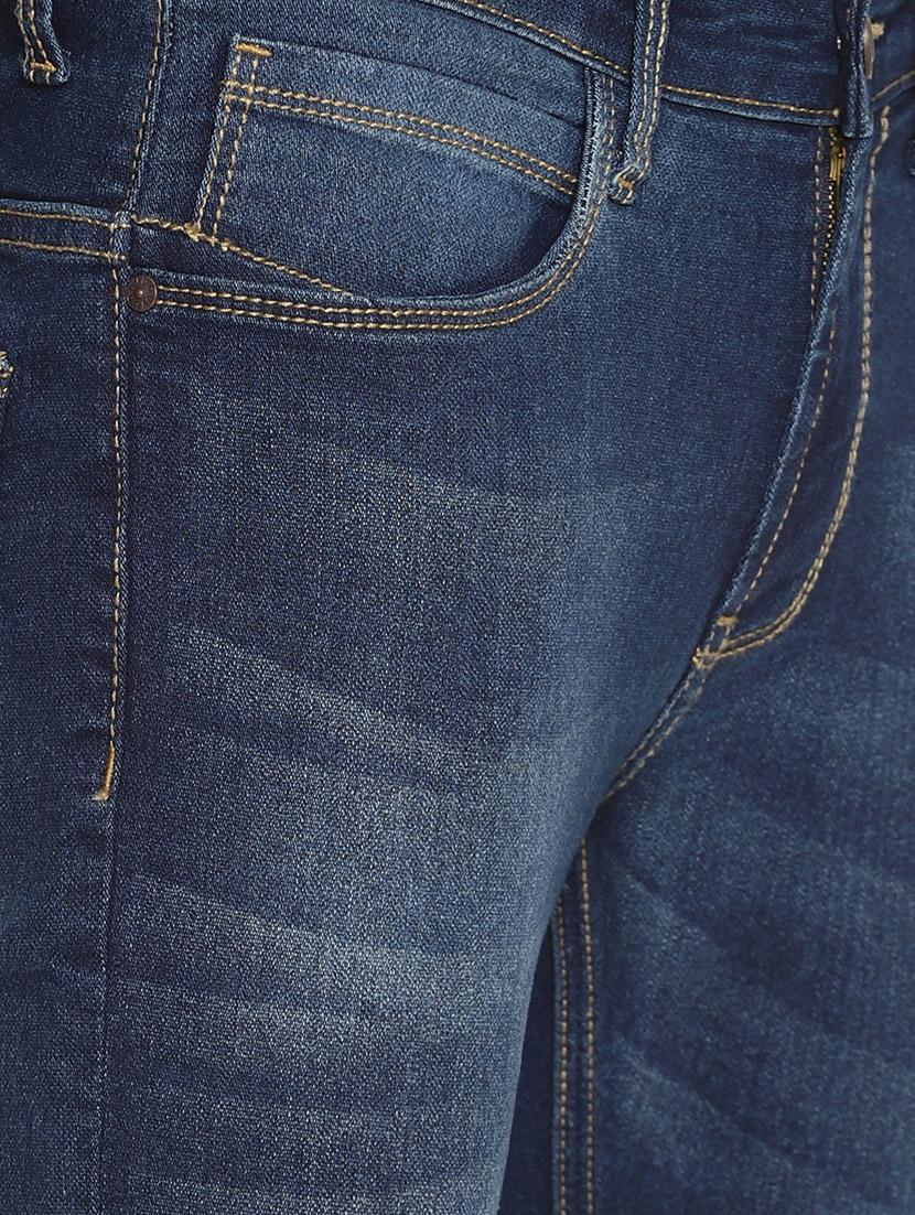 navy blue cotton washed jeans - 15738813 - Zoom Image - 4