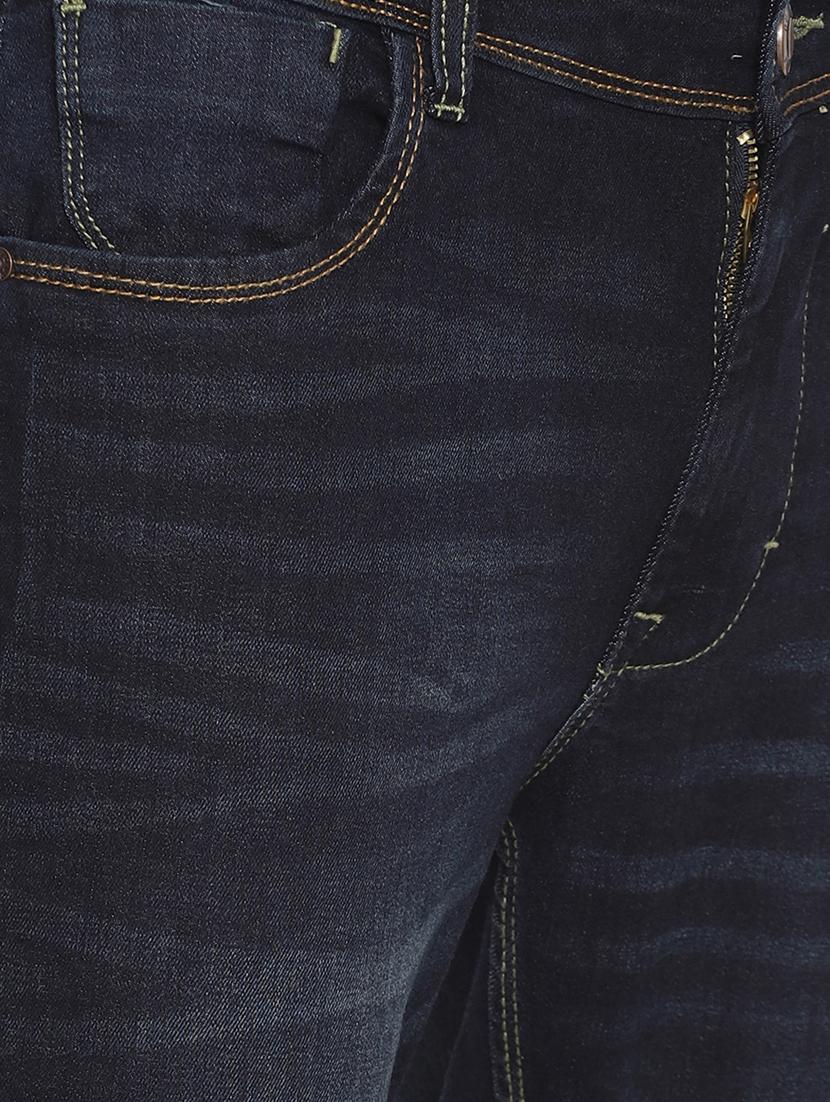 navy blue cotton washed jeans - 15738820 - Zoom Image - 4