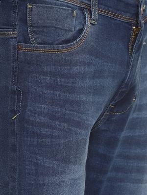 navy blue cotton washed jeans - 15738821 - Standard Image - 4