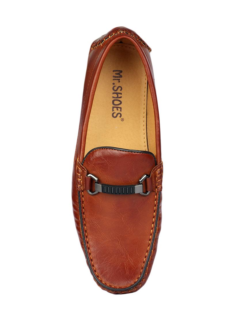 tan Leather slip on loafers - 15739564 - Zoom Image - 4