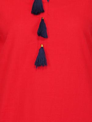 Straight kurta with tassels - 15740011 - Standard Image - 4