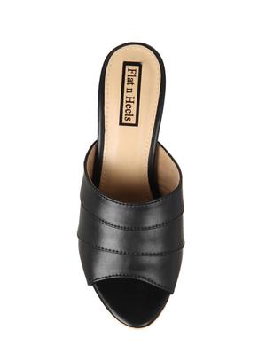 black slip on sandals - 15741863 - Standard Image - 4