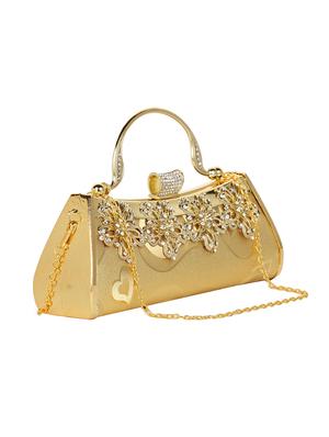 gold metal box clutch - 15743914 - Standard Image - 4