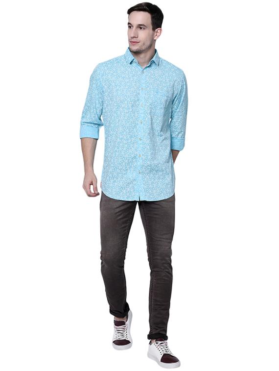 blue cotton casual shirt - 15743936 - Zoom Image - 4