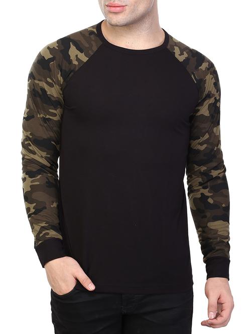 olive green camouflage raglan t-shirt - 15745123 - Standard Image - 1