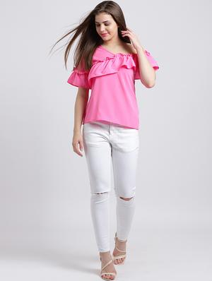 single shoulder ruffled top - 15747120 - Standard Image - 4