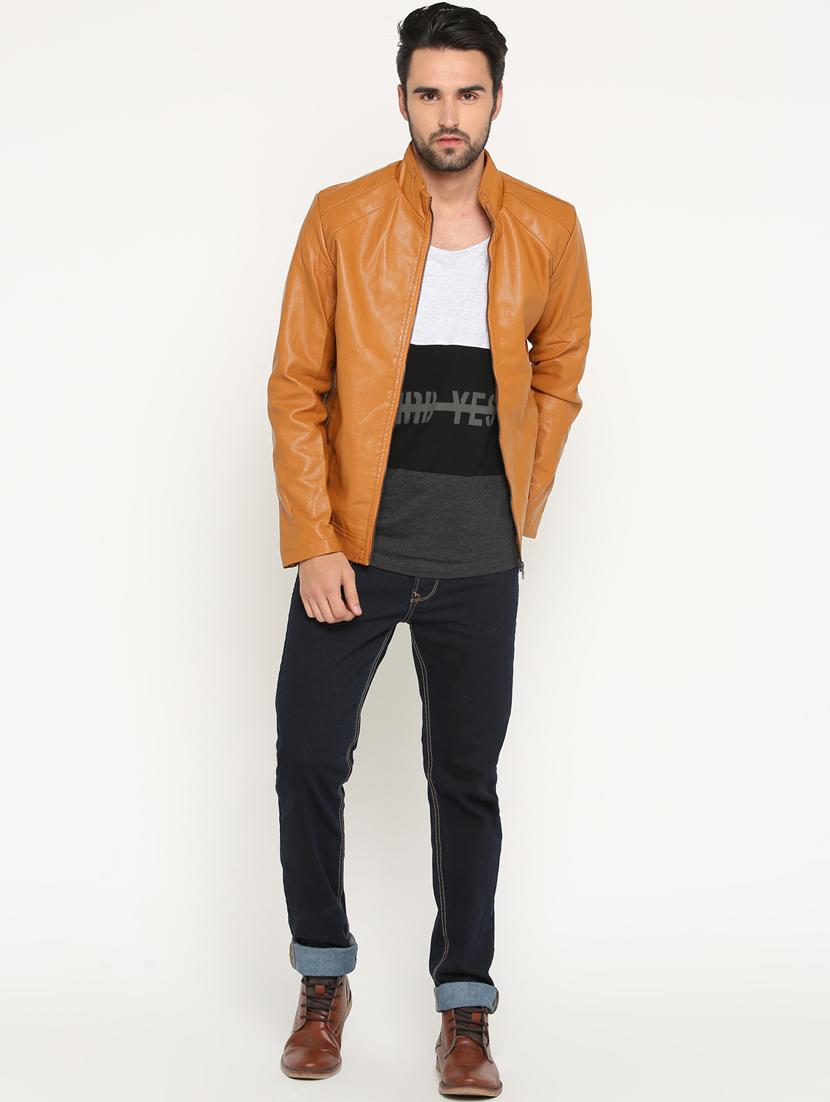 brown leather biker jacket - 15747173 - Zoom Image - 4