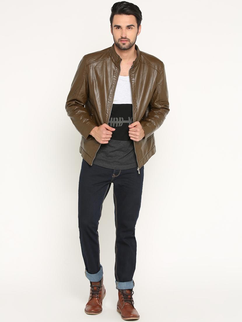 brown leather biker jacket - 15747183 - Zoom Image - 4