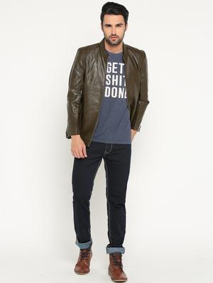 brown leather biker jacket - 15747190 - Standard Image - 4