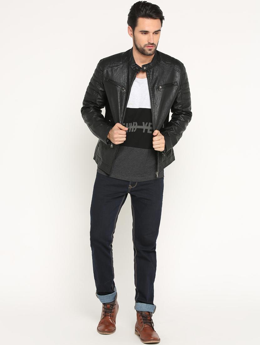 black leather biker jacket - 15747199 - Zoom Image - 4