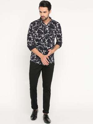 navy blue cotton casual shirt - 15747328 - Standard Image - 4