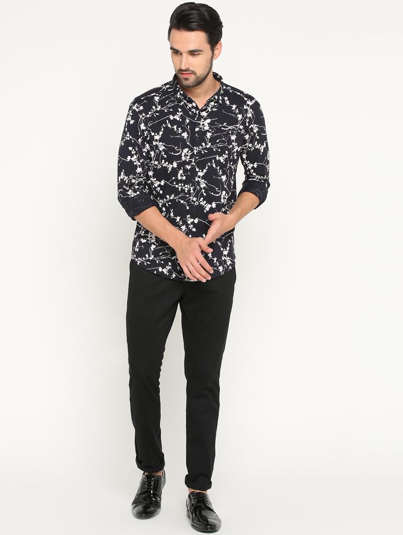 navy blue cotton casual shirt - 15747328 - Zoom Image - 4