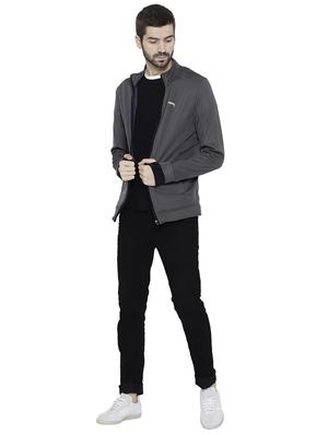 grey polyester casual jacket - 15747873 - Standard Image - 4